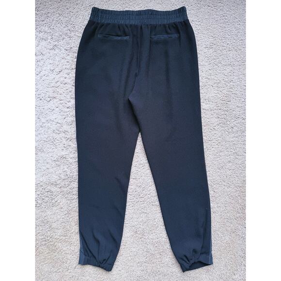 Rebecca Taylor Pull-On Silk Trim Emma Crepe Pant Stretch Black 4 Quiet Luxury - Picture 5 of 6